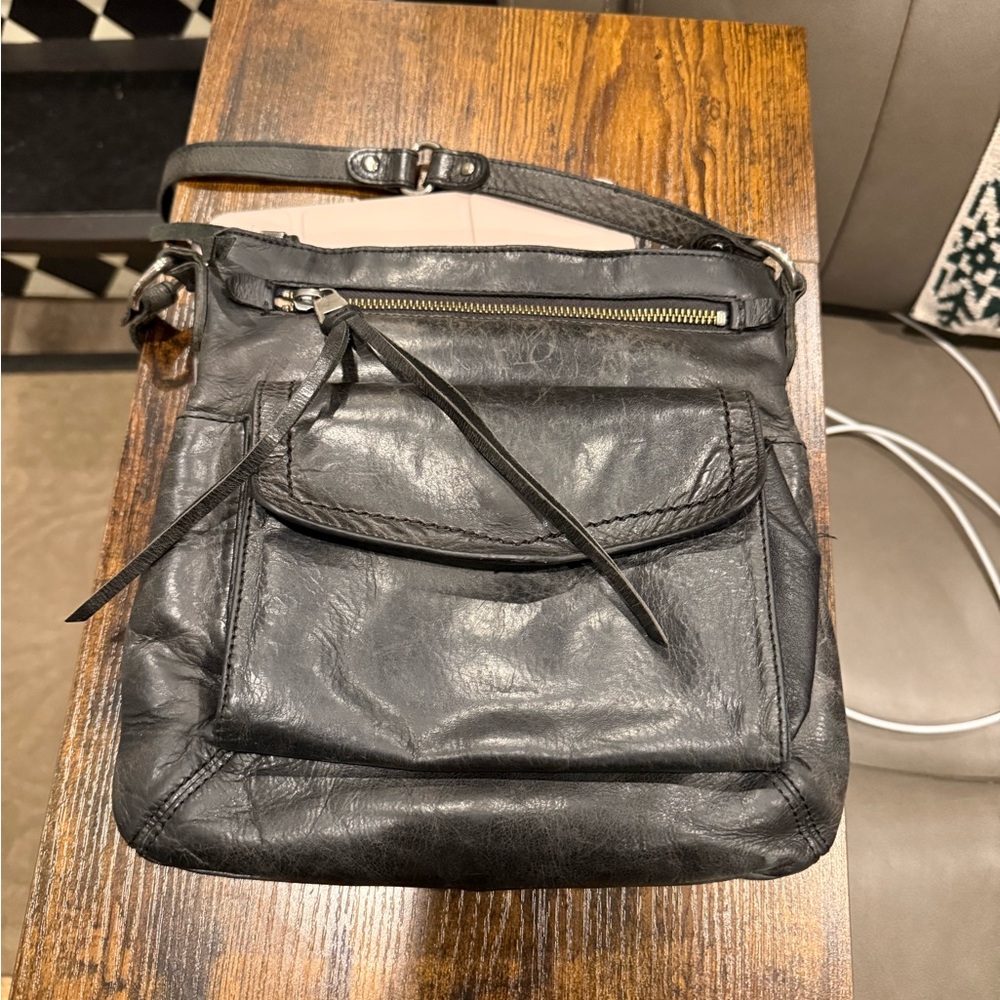 Black Leather Crossbody Bag